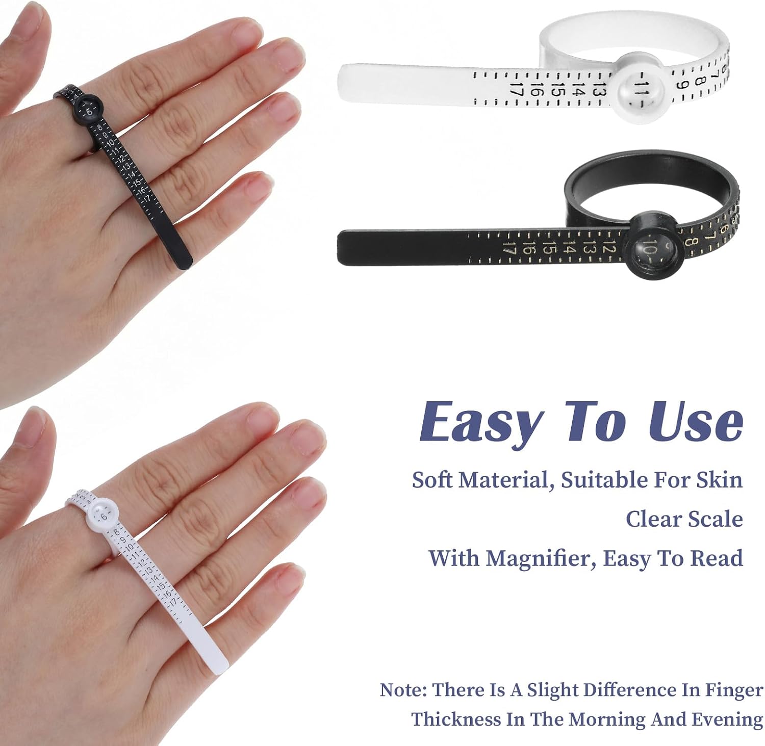 2 Pcs Bracelet Sizer, Universal Bracelet Measuring Tool, Black & White Wrist Sizer Measuring Tool, Accurate Bracelets Measurement Tools for Women Men