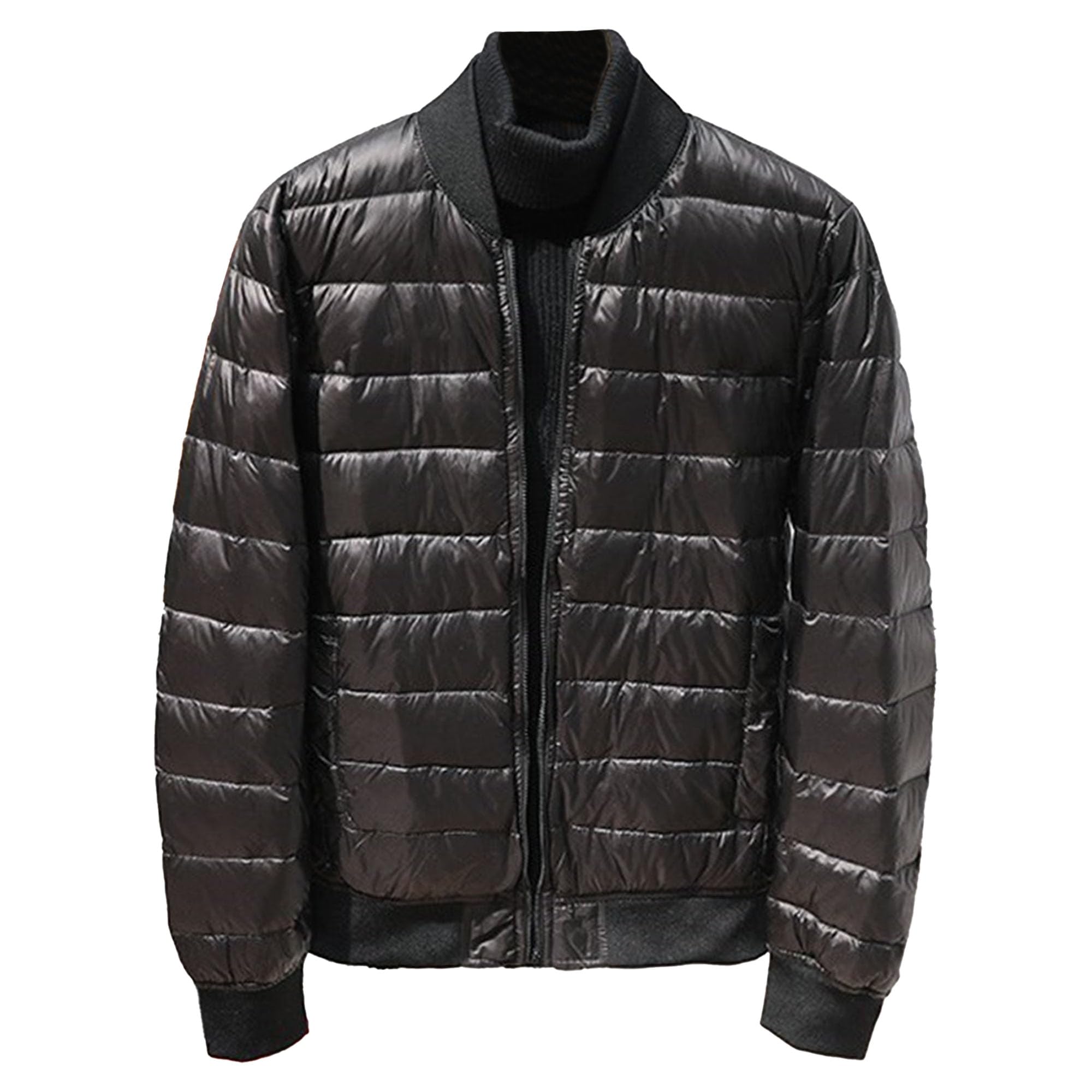 Maiyifu-GJ Mens Winter Down Coat Lightweight Windproof Thicken Padded Jacket Outerwear Hiking Warm Overcoat