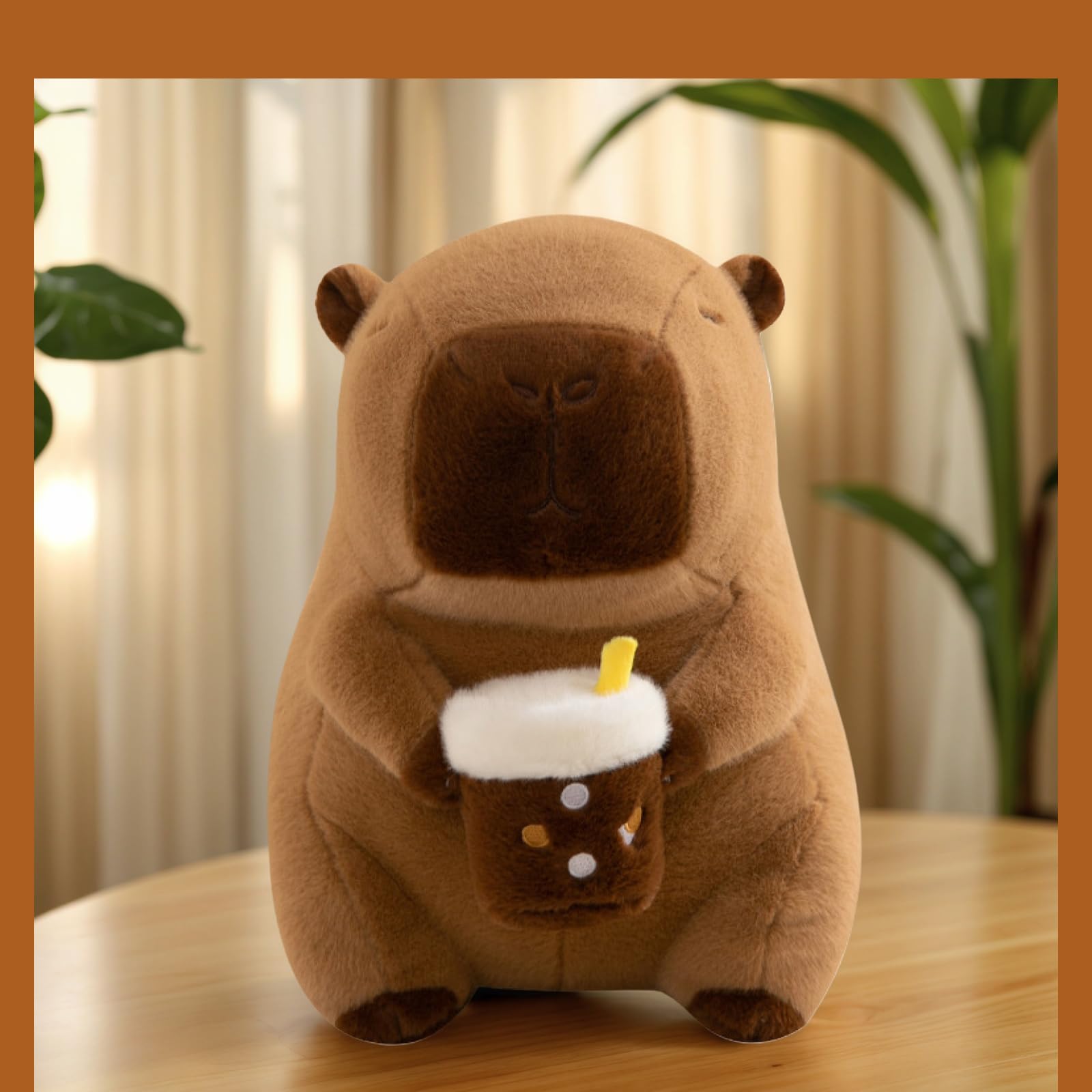 NXNYNZ 12 Inch Cute Capybara Plush Kawaii Soft Capybara Plush Doll Pillow with Bread Capybara Stuffed Aniamls Toys for Girls Children Adults Birthdays Valentines Gift (): Capybara With Milk Tea