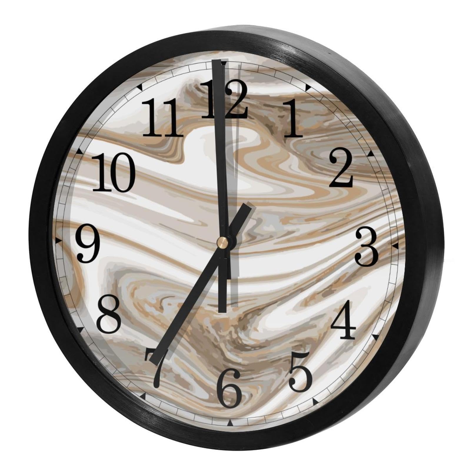 Horloge murale silencieuse à quartz haut de gamme design minéral marbre