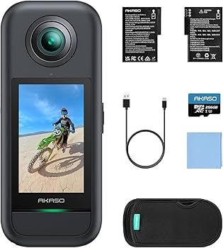 Amazon | AKASO 360 360度カメラ アクションカメラ 256GB SDカード付き