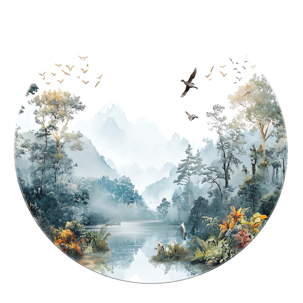 Tapis pliable poil ras 200x200 cm lavable style fantasy carpette déco maison entrée
