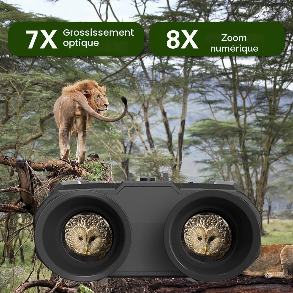 Lunettes de Vision Nocturne NV8000, Jumelles infrarouges 3D 4K, Vision Nocturne/Vision Nocturne numérique, Zoom numérique 8X, Carte SD 32 Go Incluse