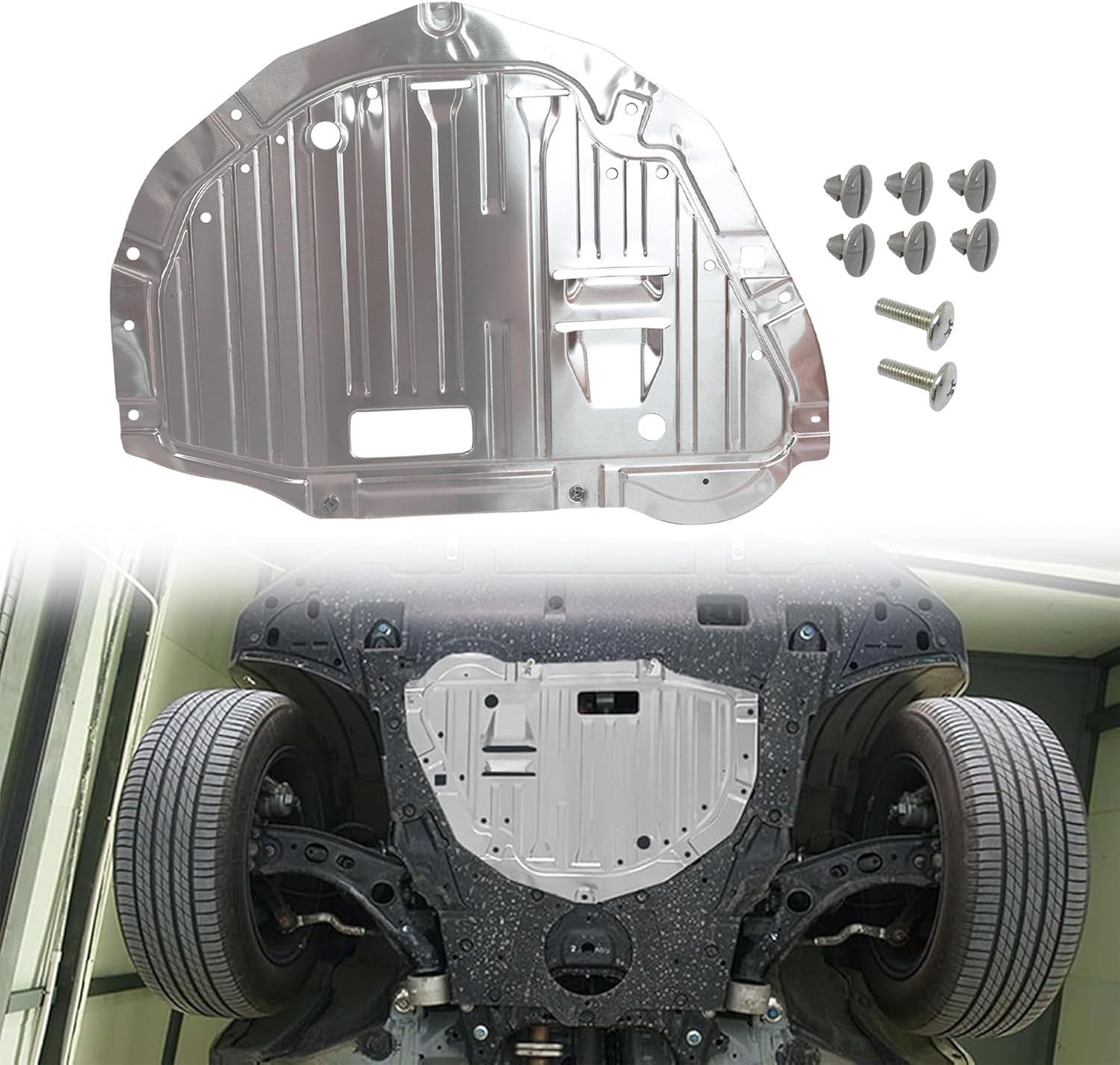 GXARTS 74112-TLA-A01 Engine Splash Shield Guard with mounting Screws Compatible with Honda CR-V CRV EX EX-L 1.5L 2017 2018 2019 2020 2021 2022 Replace 74112TLAA01 Under Engine Cover Lid