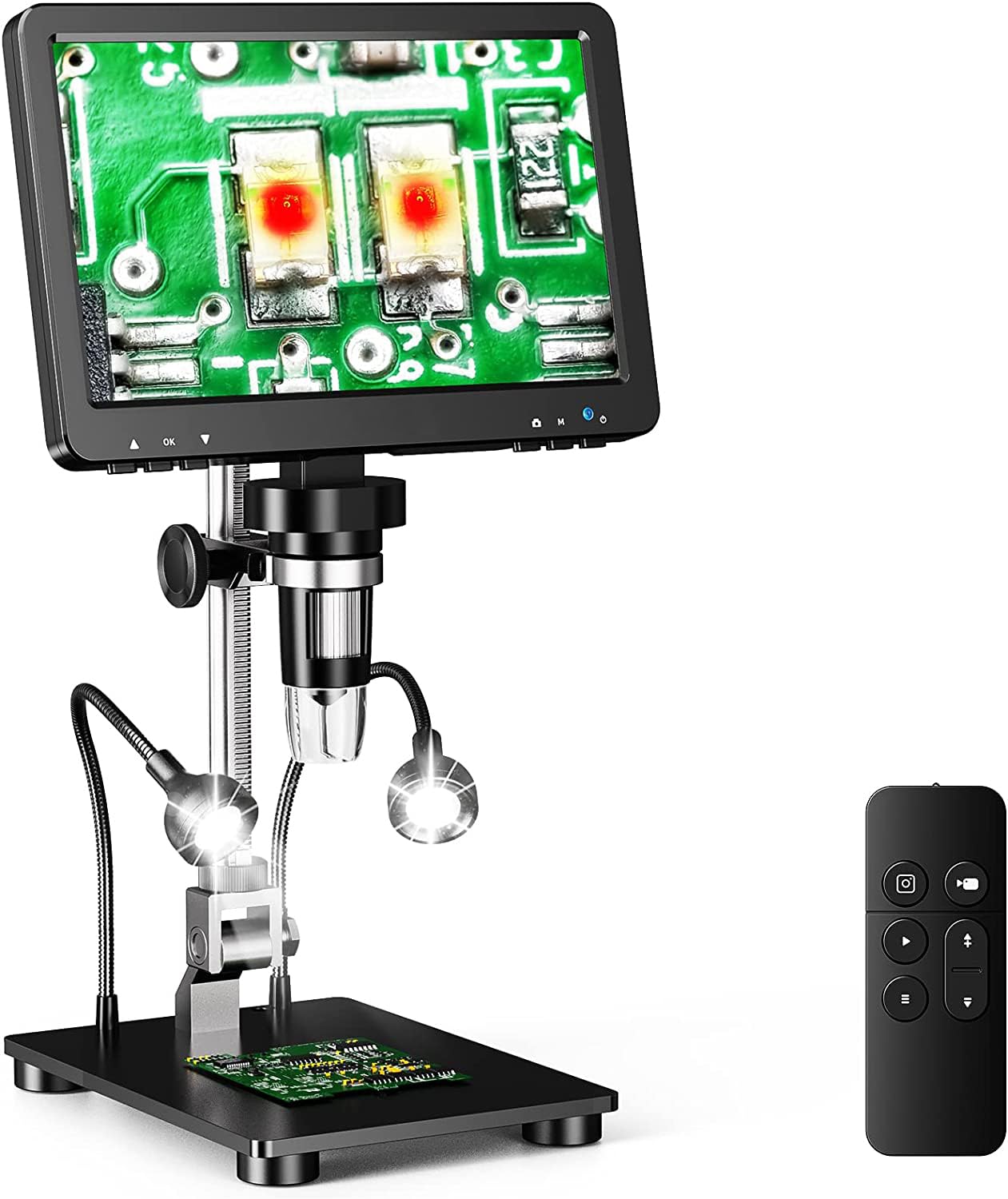 Etzin DM9 Pro 7" Mini HDMI Digital Microscope 1200X, 1080P 16MP Coin Microscope for Entire Coin View with IPS Screen, LCD Soldering Microscope for Adult, 10 LED Lights, PC/TV Compatible-EPL-1016IM.-image-38
