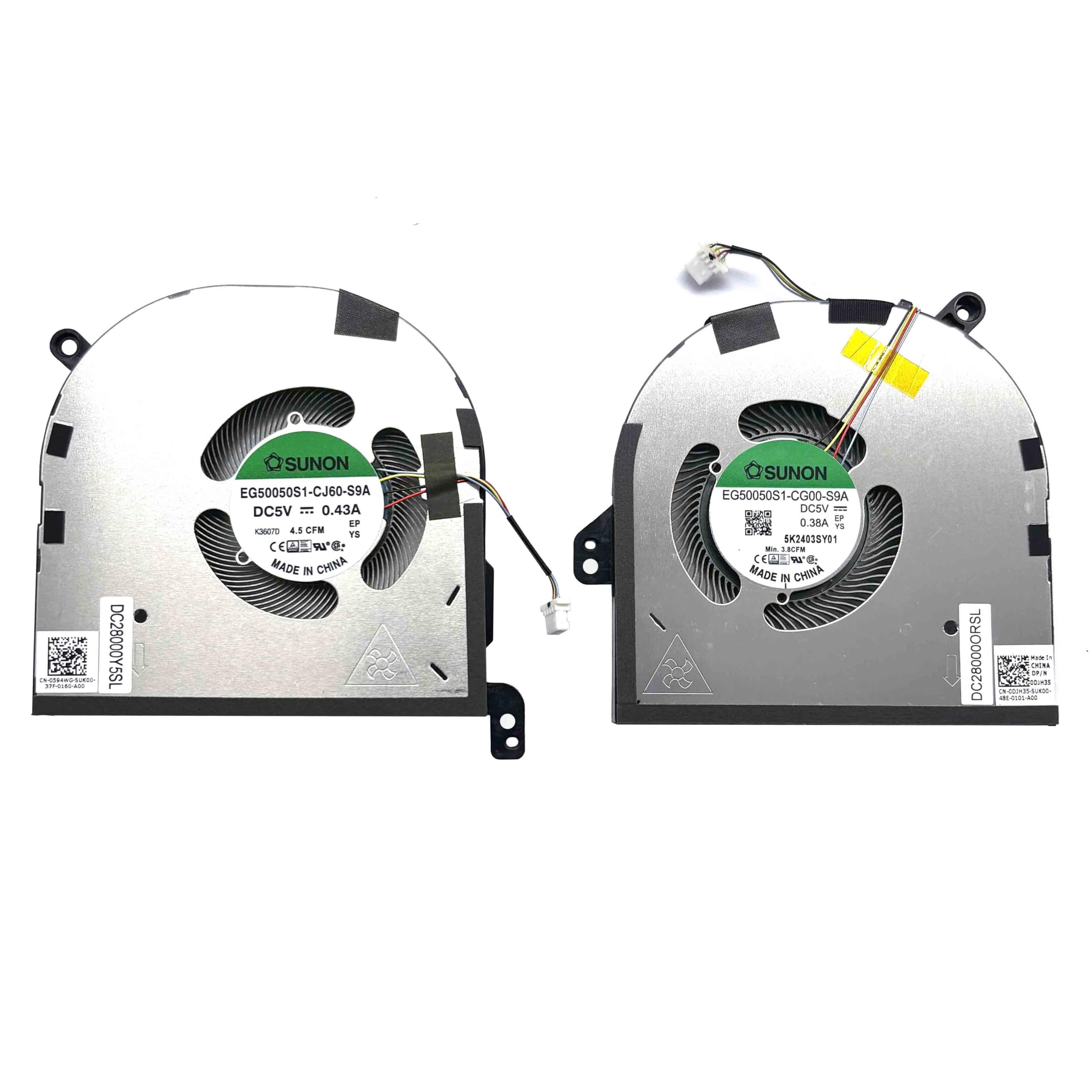 BestParts Ventilateur de refroidissement pour ordinateur portable DELL XPS 15 9530, P/N : CN-0594WG CN-0MC4KC, 594WG MC4KC