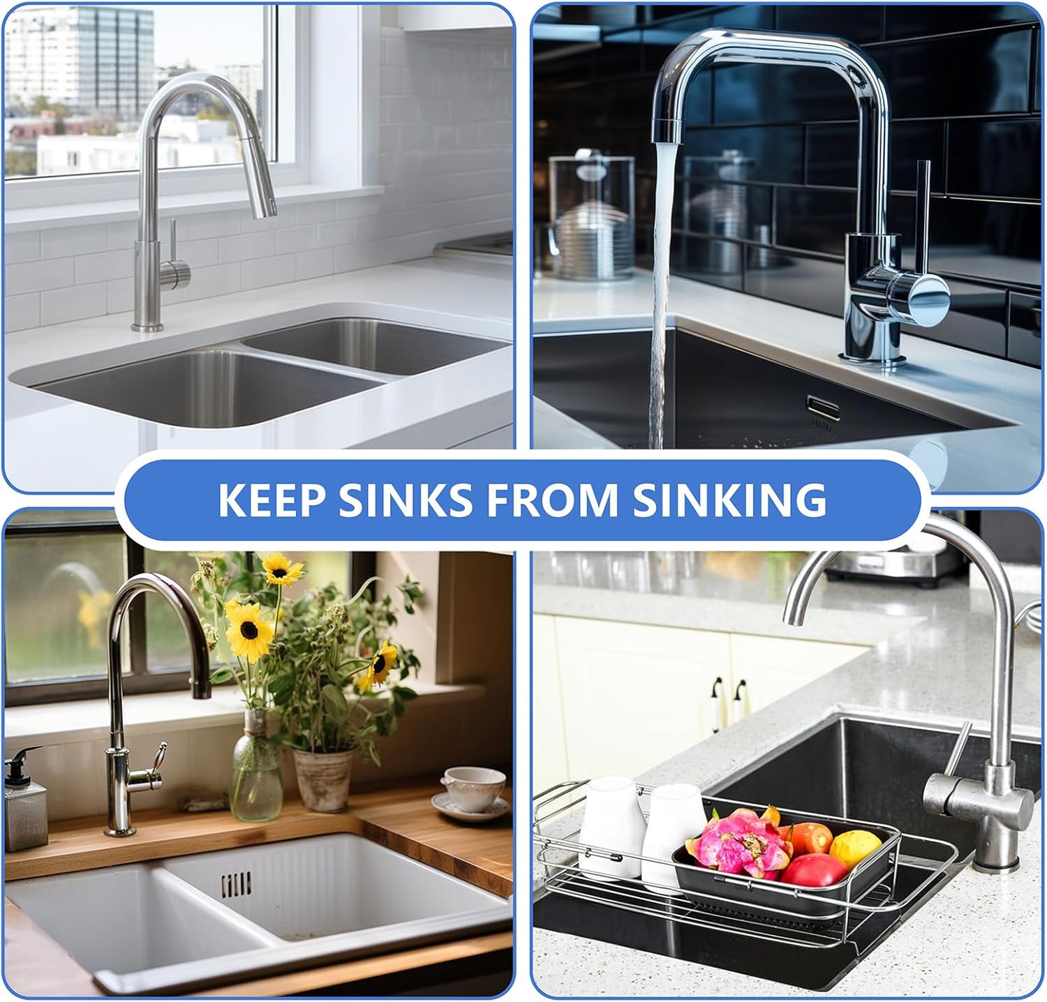 4Pcs Undermount Sink Brackets Sink Repair Kit Adjustable Undermount Sink Support, Undermount Kitchen Sink Brackets, Undermount Sink Mounting Brackets for Narrow Cabinet