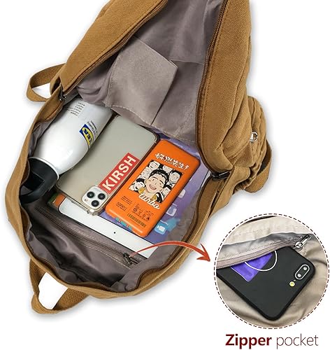 Miniatura 6 de Lindas mochilas de lona para mujeres y niñas, mochila estética para computadora portátil, mochila vintage para la universidad y la escuela