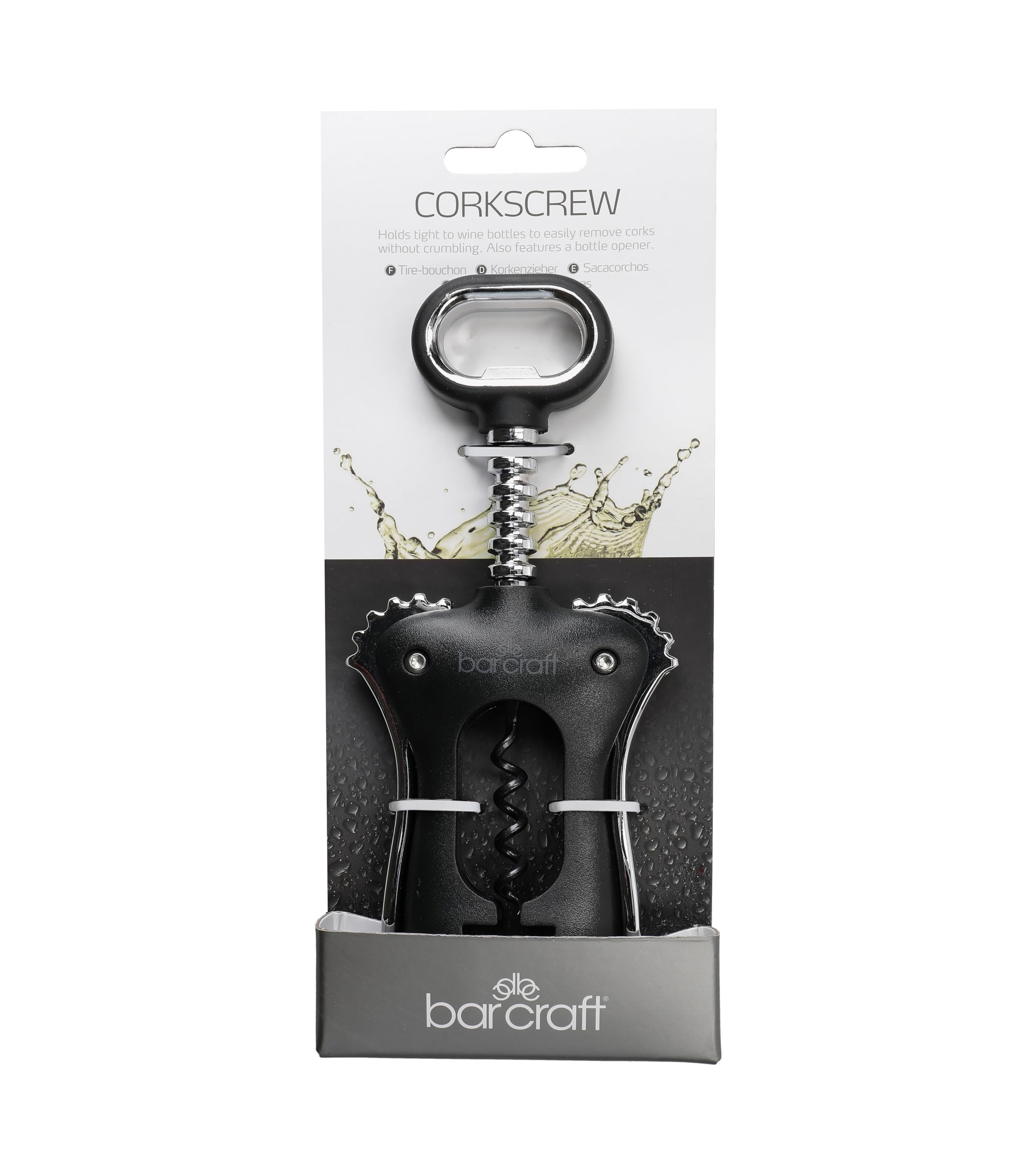 BarCraft Cavatappi alati a doppia maniglia, nero, cardato