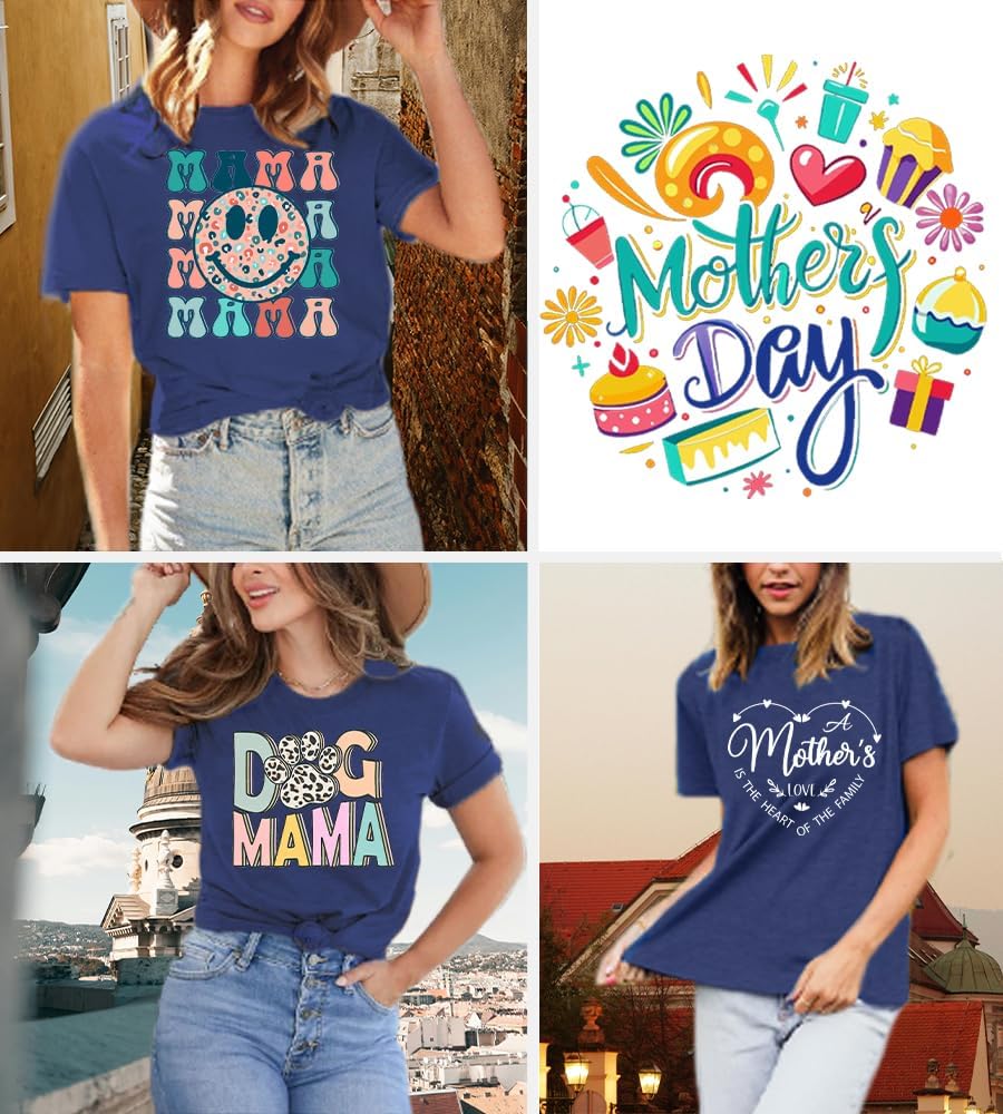 Mama Shirts for Women Funny Graphic Print Summer Short Sleeve Mothers Day Clothing Gifts for Mom - Image 4