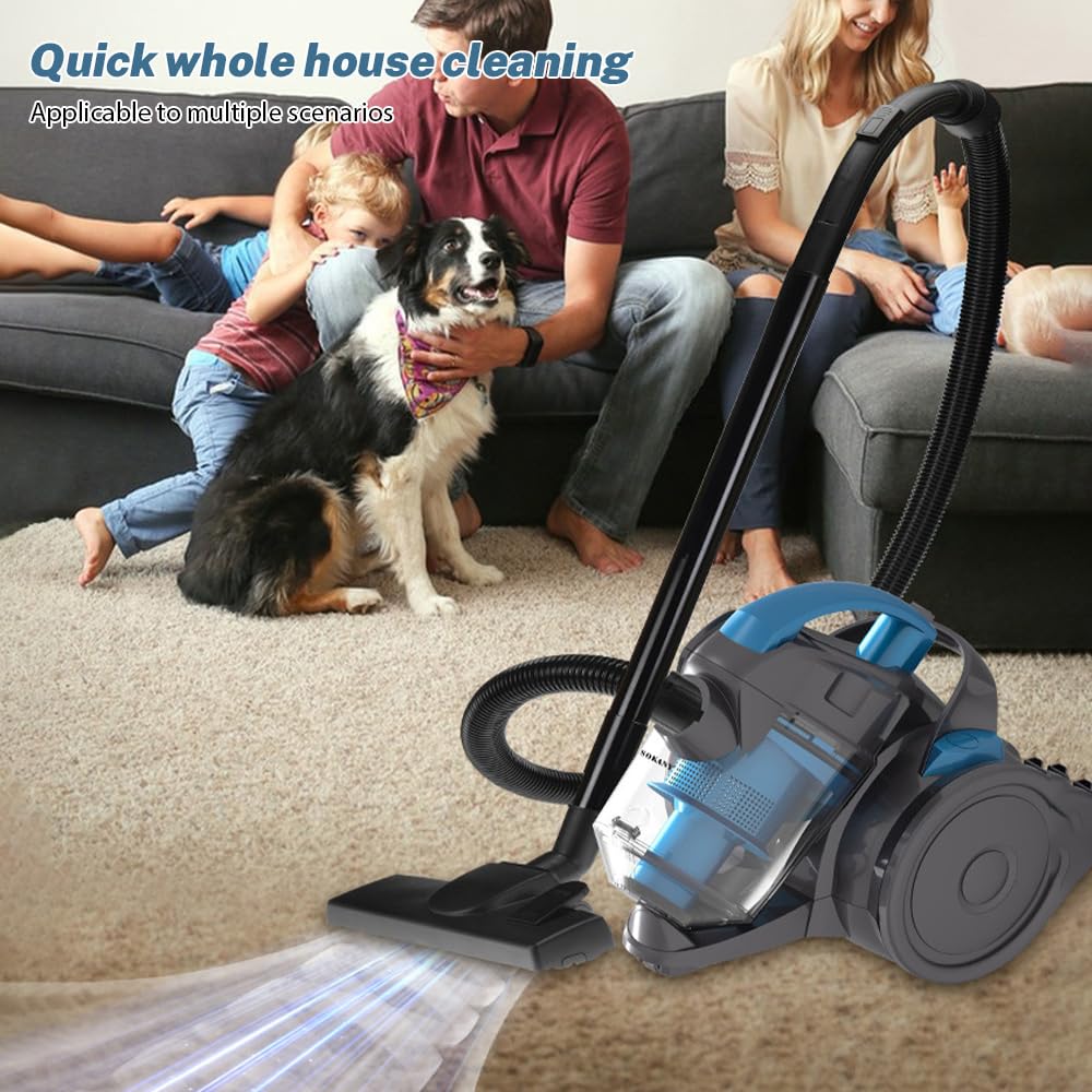 Aspirador de trineo sin bolsa, 2000 W, aspiradora sin bolsa con cable, capacidad de 1,8 litros, filtración HEPA, radio de acción de 5 m, para alfombras, suelos duros, pelo de animales y polvo