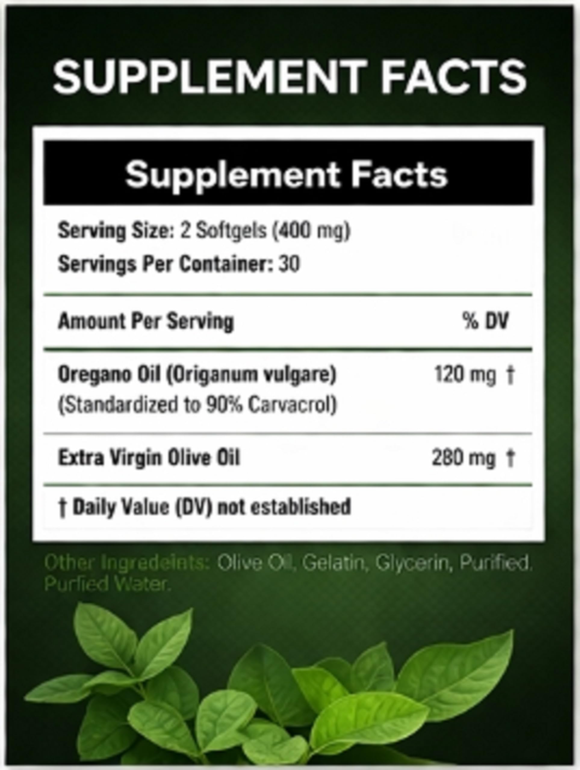 Lenico Comercializadora Oregano Oil Softgels 400 mg per Serving (60 Softgels) - 90% Carvacrol Standardized - Oregano Oil Capsules with Extra Virgin Olive Oil - Herbal Supplement for Daily Use — Amazon image 6