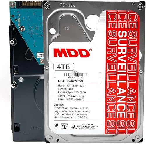 MDD (MDD4TSATA6472DVR) 4TB 7200RPM 64MB caché SATA 6.0Gb/s 3.5inch disco duro de vigilancia interna