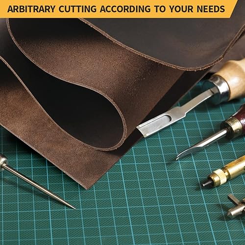 Vista 20 de RingSun Hojas de cuero genuino para manualidades de cuero (0.079 pulgadas), cuero de grano completo para costura de herramientas