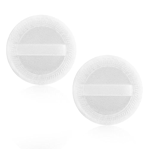 Sibba Maquillaje redondo de terciopelo suelto en polvo base de mezcla prensada correa de cinta de maquillaje aplicador de esponja 2 unidades blanco