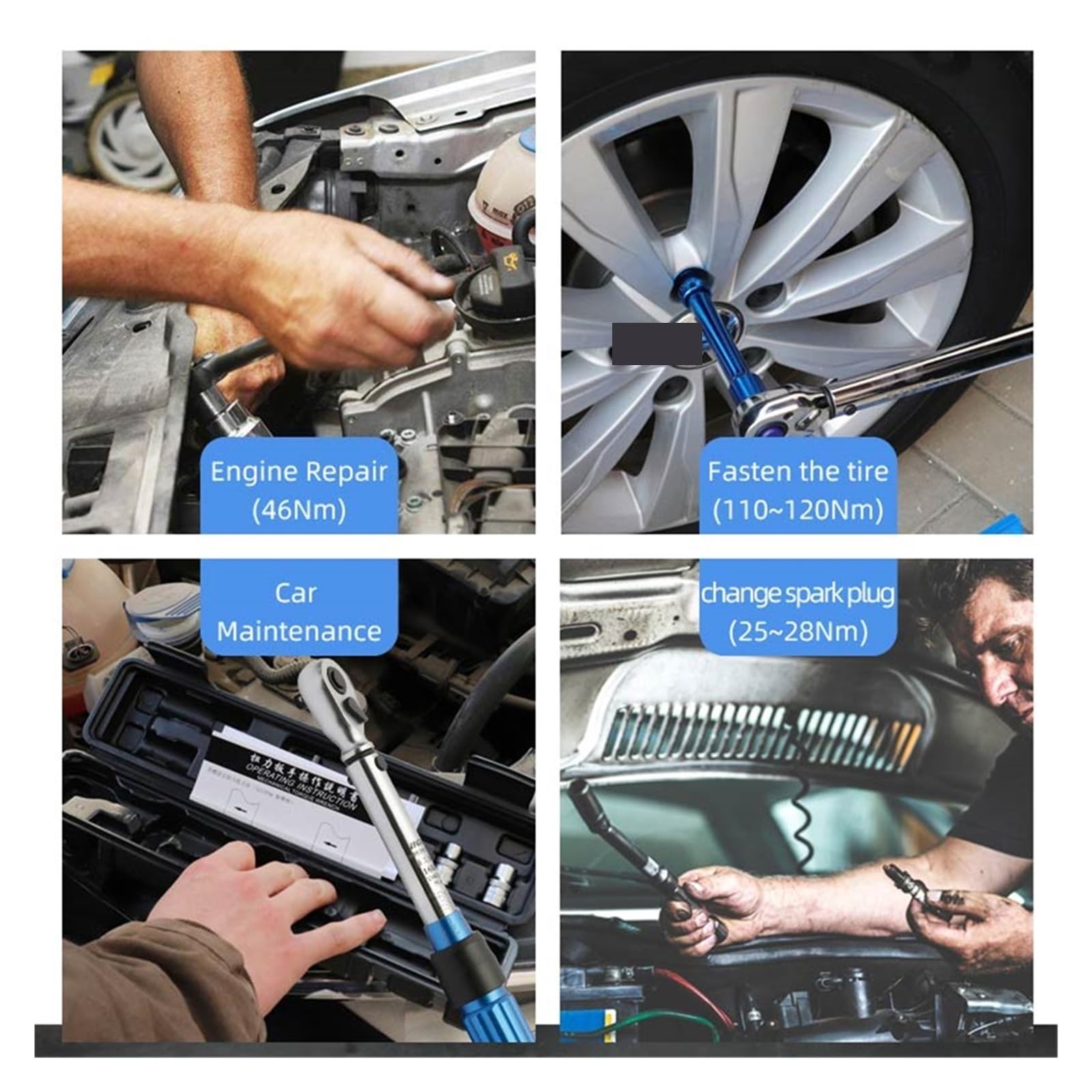 Drehmomentschlüssel 5-220 Nm 1/4 3/8 1/2 Vierkantantrieb For Fahrrad Auto Reparatur Mechanische Garage Handwerkzeug Schraubendreher Schraubenschlüssel(1-4 2-24Nm)