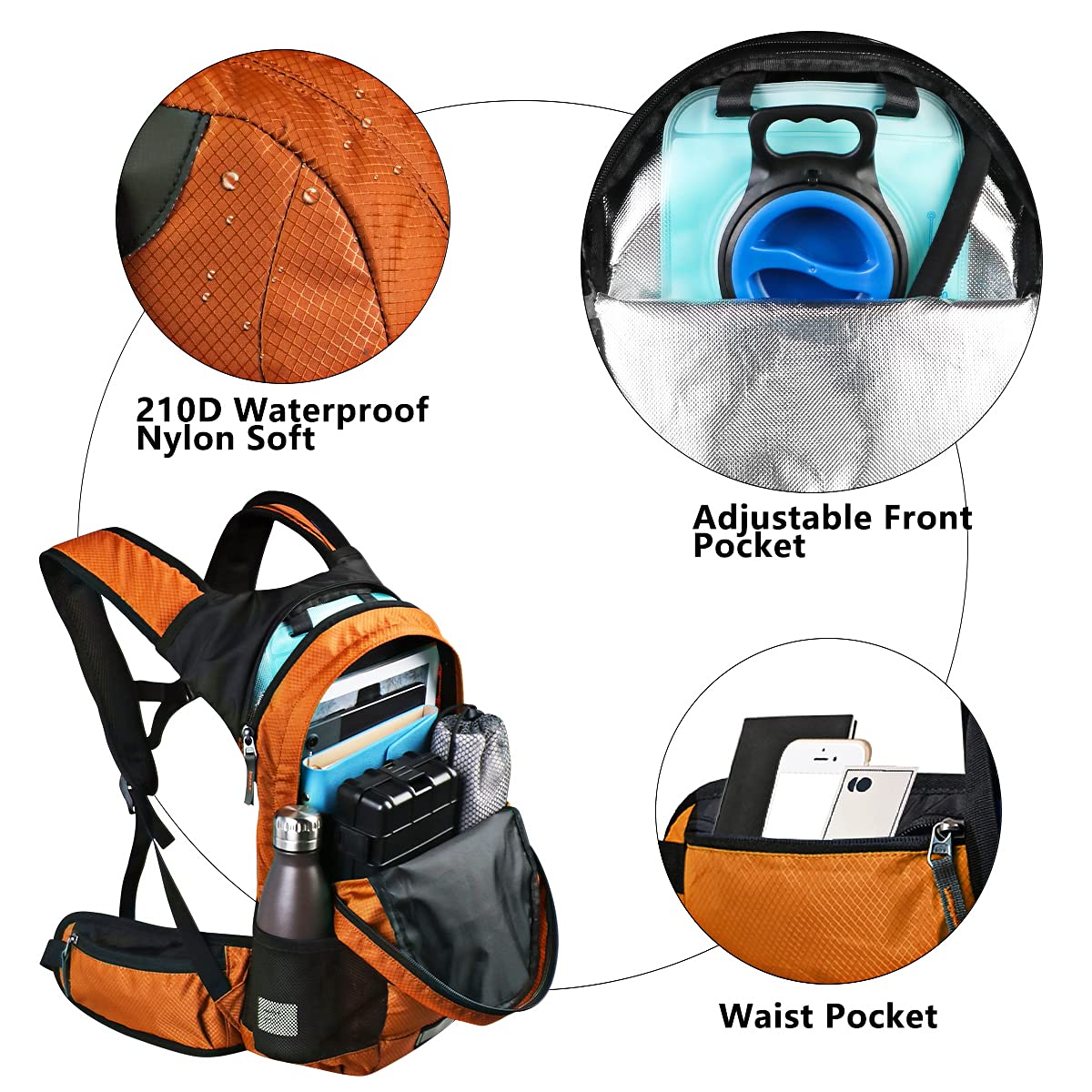 20L Mochila de Hidratación, Mochila con Bolsa de Agua 2L, Mochilas Trail Running para Correr, Ciclismo, Camping, Bicicleta Senderismo, Mochila con Sistema de Hidratación para hombresy Mujeres