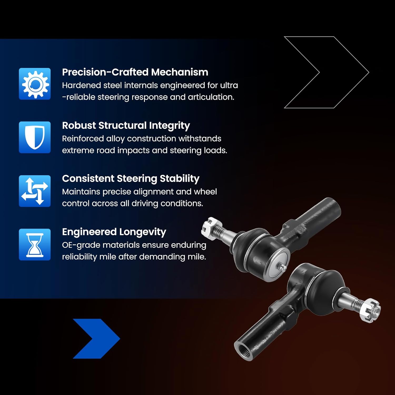 2-PC Outer tie rod-ES3452 Compatible with Cadillac Seville 1997-2004,Compatible with Buick LeSabre 2000-2005