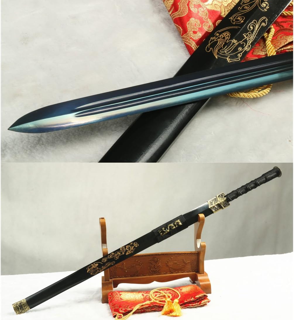 41' Blue Full Tang 1095 Carbon Steel Blade Dragon Chinese HAN Sword