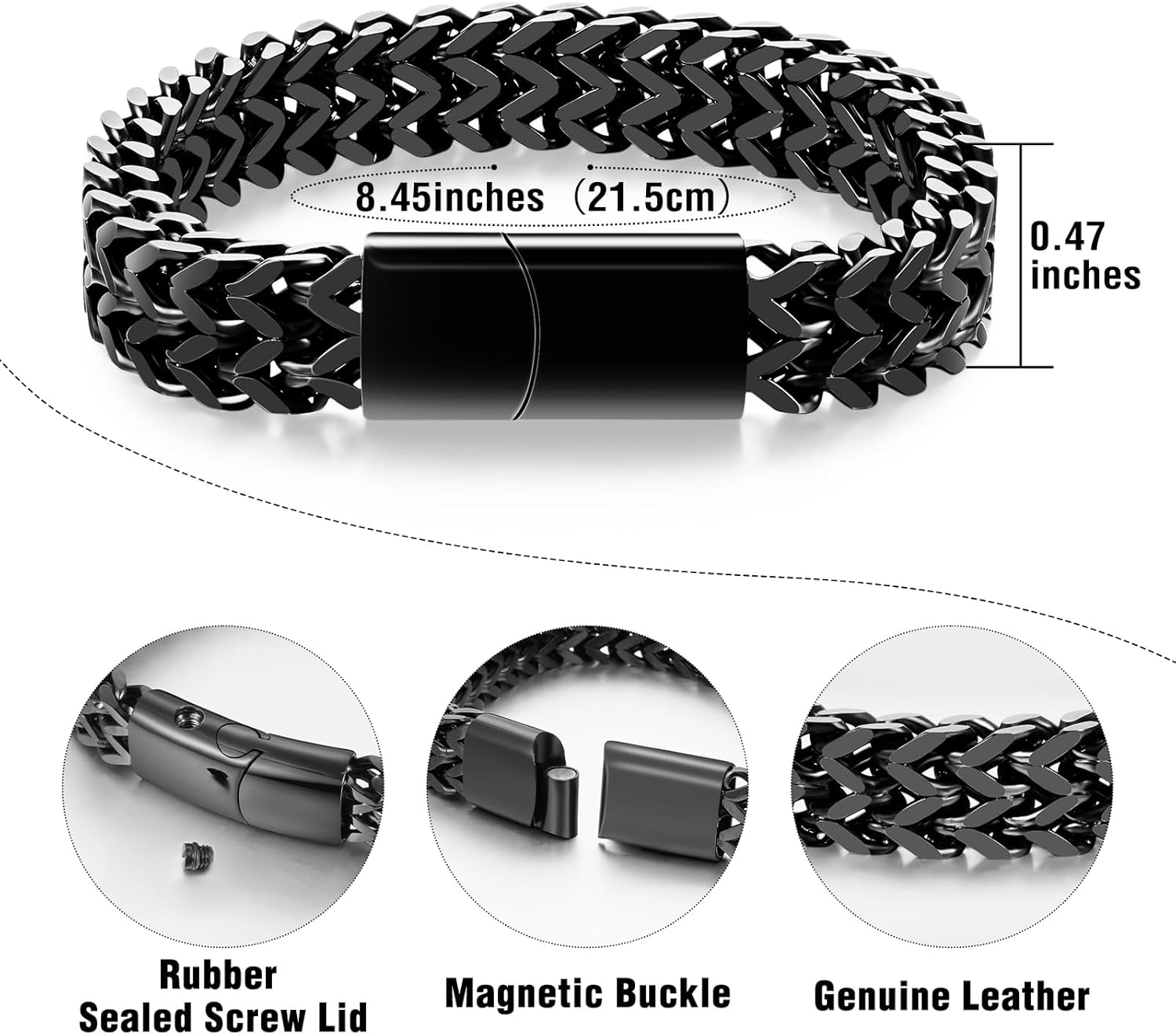 abooxiu Urn Bracelet for Human Ashes Cremation Bracelet Stainless Steel Ashes Bracelet Cremation Jewelry Urn Keepsake Memorial Ash Holder for Men Women