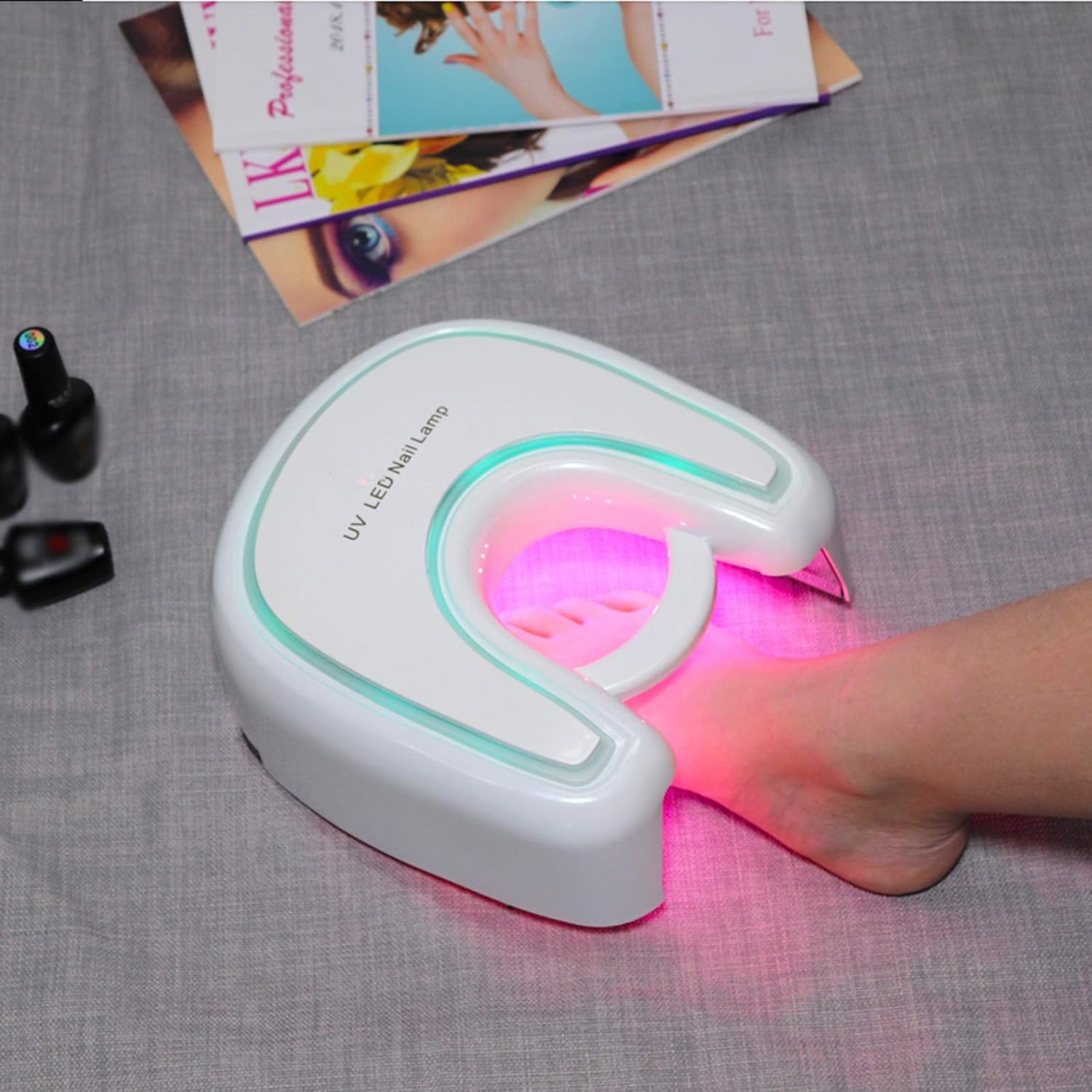 48w Red Light Rechargeable LED Nail Lamp for Curing Nail Gel Nail Art Lamp Cordless Pedicure with Port Portable Charging(OneColor)