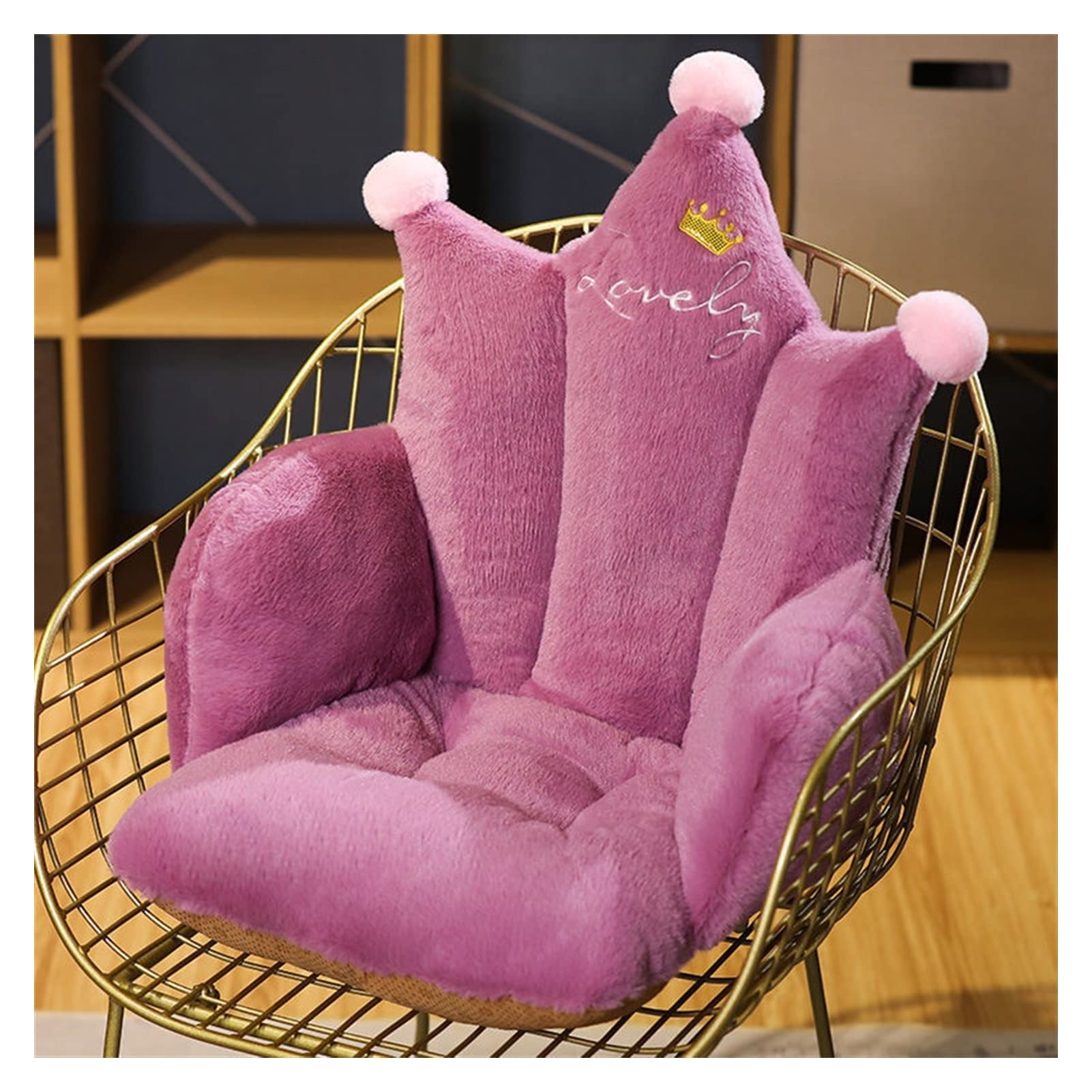 Coussin de chaise broderie peluche courte B-9 | Assise confortable 45x45 cm