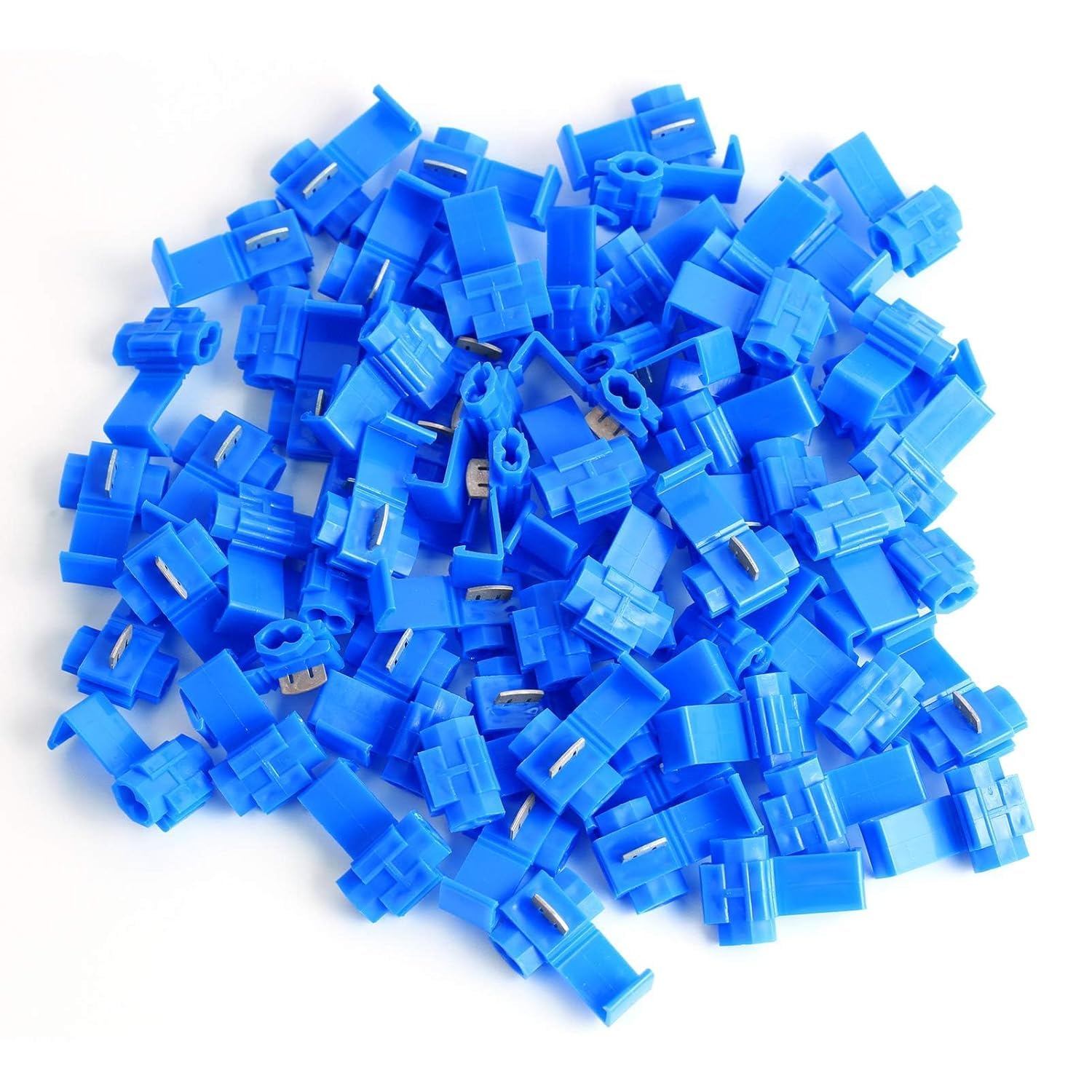 G13 100 Pieces Electrical Wire Terminals Quick Splice Snap Scotch Lock Cable Crimp Connector (Blue, SCOTCH LOCK)