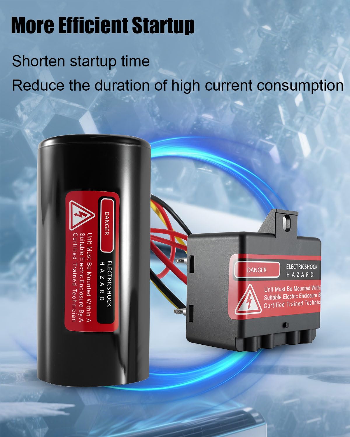 CSR-U2 Hard Start Capacitor Fit for 3.5-4-5 Ton Unit AC Hard-Start Kit, HVAC Hard Start Capacitor Kit Replace CSRU2