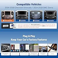 Vista 3 de Eonon Estéreo de coche de 10.1 pulgadas para Chevy Chevrolet Silverado/GMC Sierra 2014-2018, 2015 Silverado Radio CarPlay y Android Auto Head Unit
