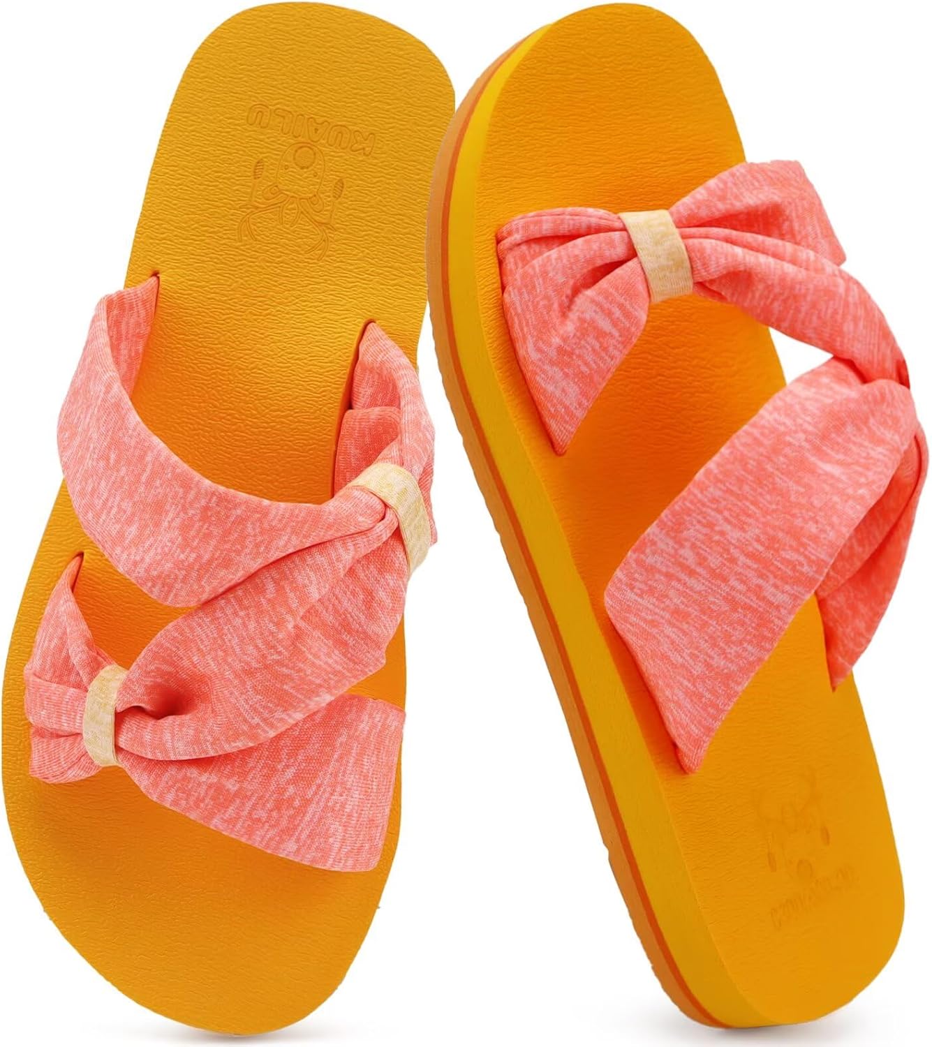 KuaiLu Womens Dressy Bow Sandals Arch Support Yoga Foam Cushion Comfortable Walking Slides Open Toe Summer Beach Indoor Outdoor Slippers - Image 8