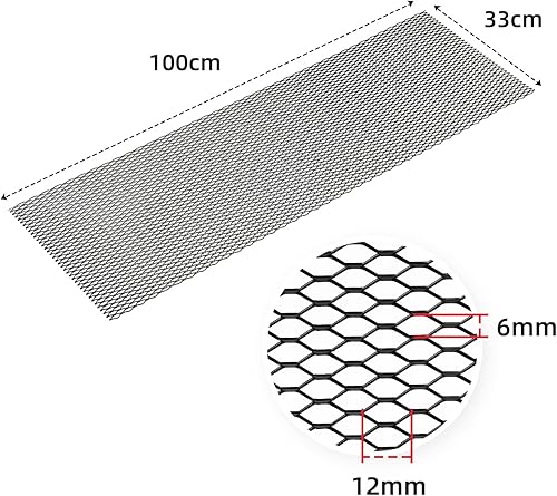 Miniatura 165 de AggAuto Malla universal para parrilla de automóvil de 40 x 13 pulgadas, de acero inoxidable revestido de cloruro de polivinilo, rejilla
