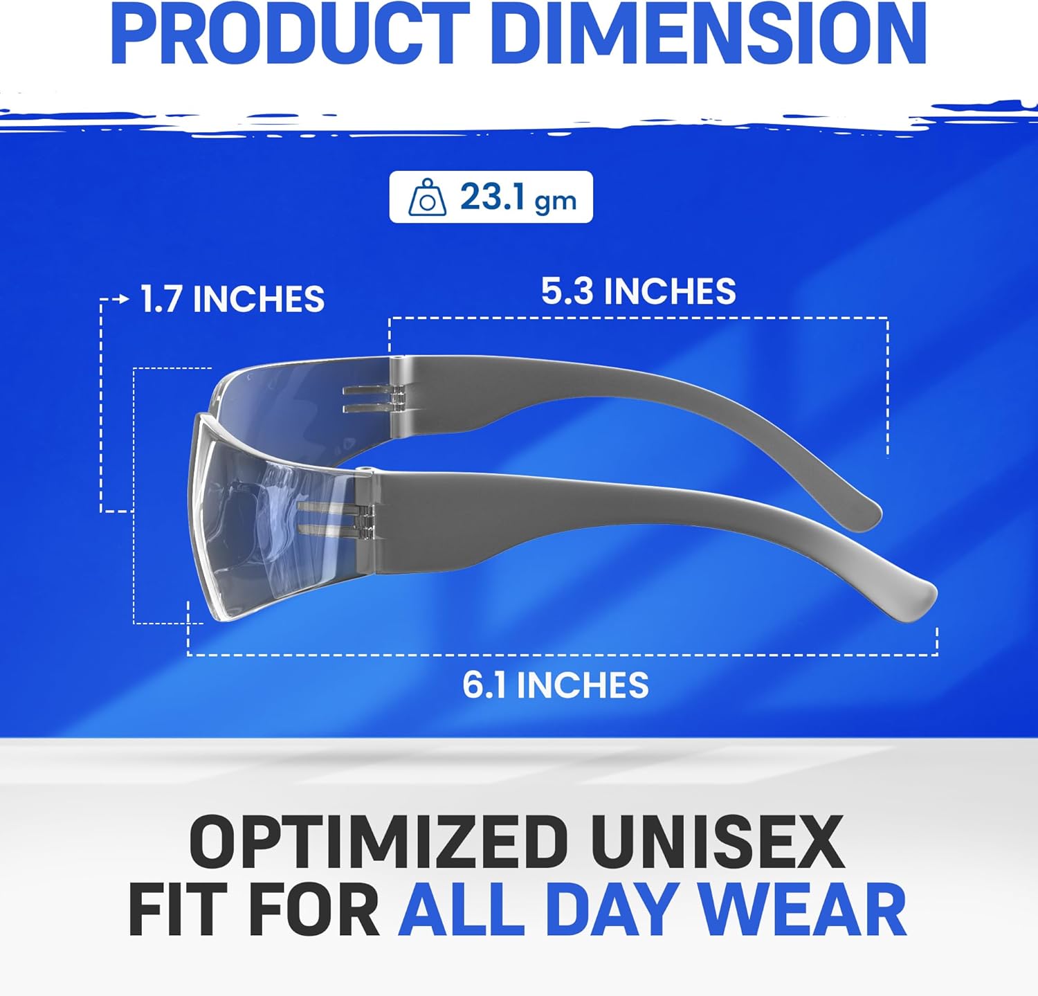 RUGGED BLUE - Bifocal Safety Glasses With Readers 1.5 | Ansi Z87.1 Certified | Scratch-Resistant | Impact-Resistant