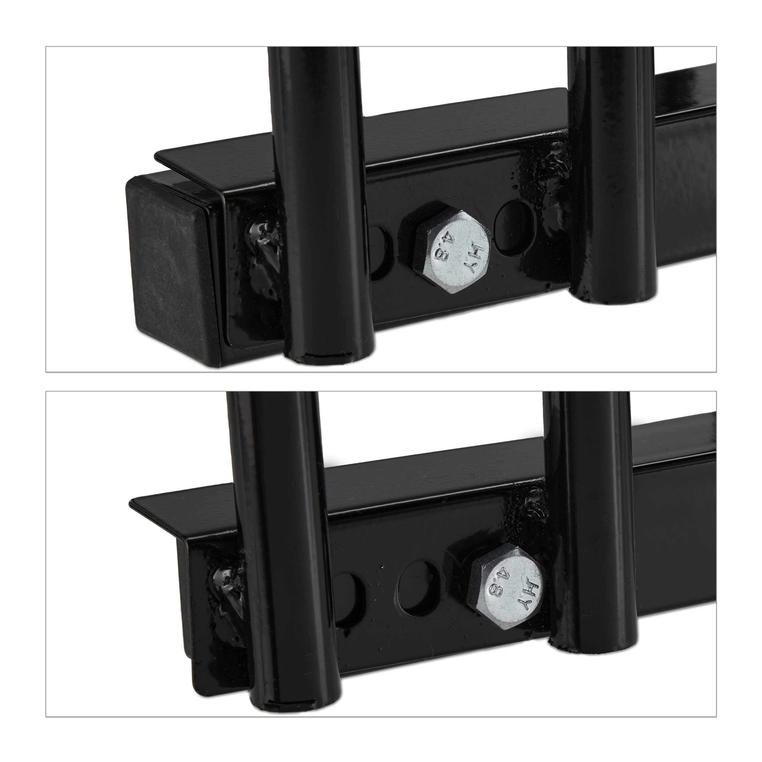 Relaxdays Soporte para Bicicletas, para 3 Bicis, Metálico, con Material de Montaje para Suelo, 27 x 67,5 x 33 cm, Negro