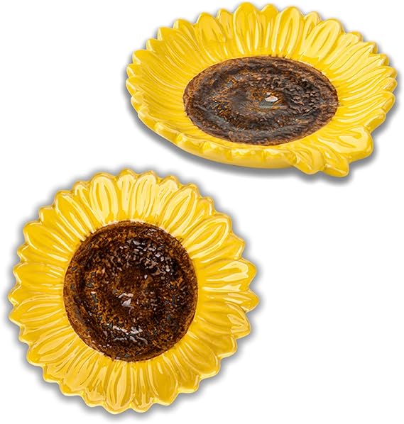 Sunflower Shaped Ceramic Spoon Rest - 2 PCS for Stove Top & Counter