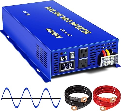 Miniatura 1 de XYZ INVT inversor de onda sinusoidal pura de 4000 W, 12 V CC a 120 V CA, 4000 W inversor de corriente 8000 W convertidor de energía para sistema