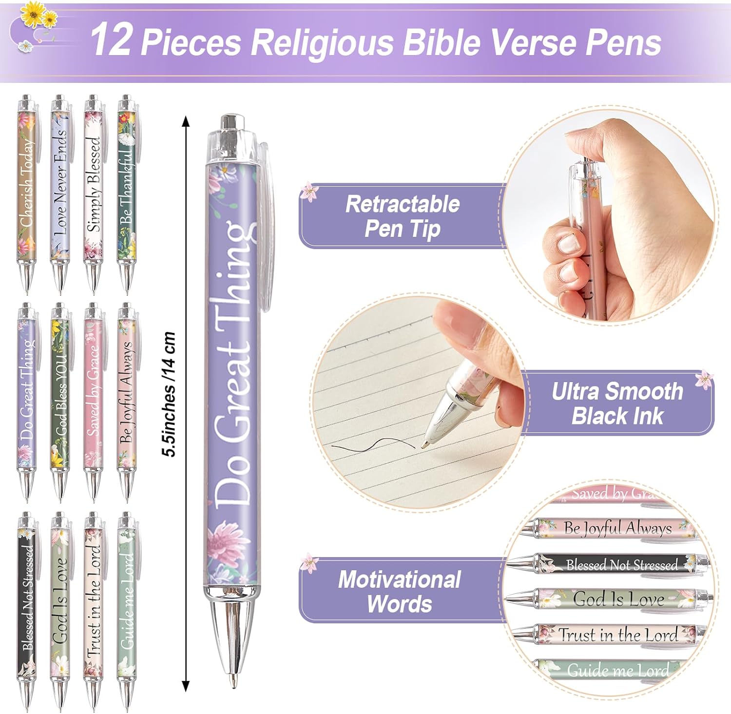 48 Pcs Christian Bulk Gifts for Women Include Bible Verse Notebook Scripture Pen Magnetic Cross Bookmark Organza Bag Inspirational Religious Journal for Church Sunday School Easter Mothers Day Prizes - Image 4