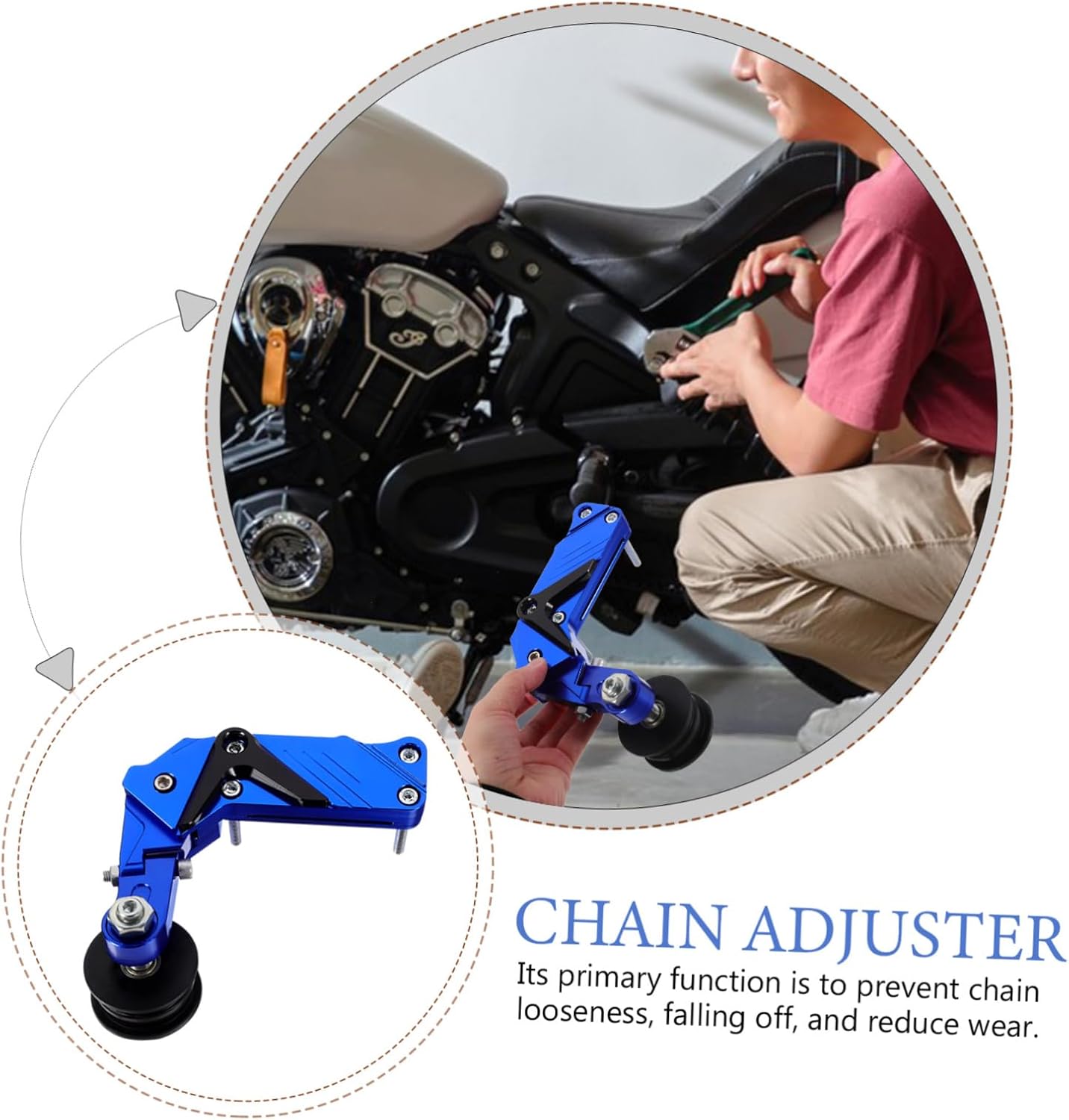 Motorcycle Chain Tensioner Aluminum Alloy Adjuster for Stable Tension