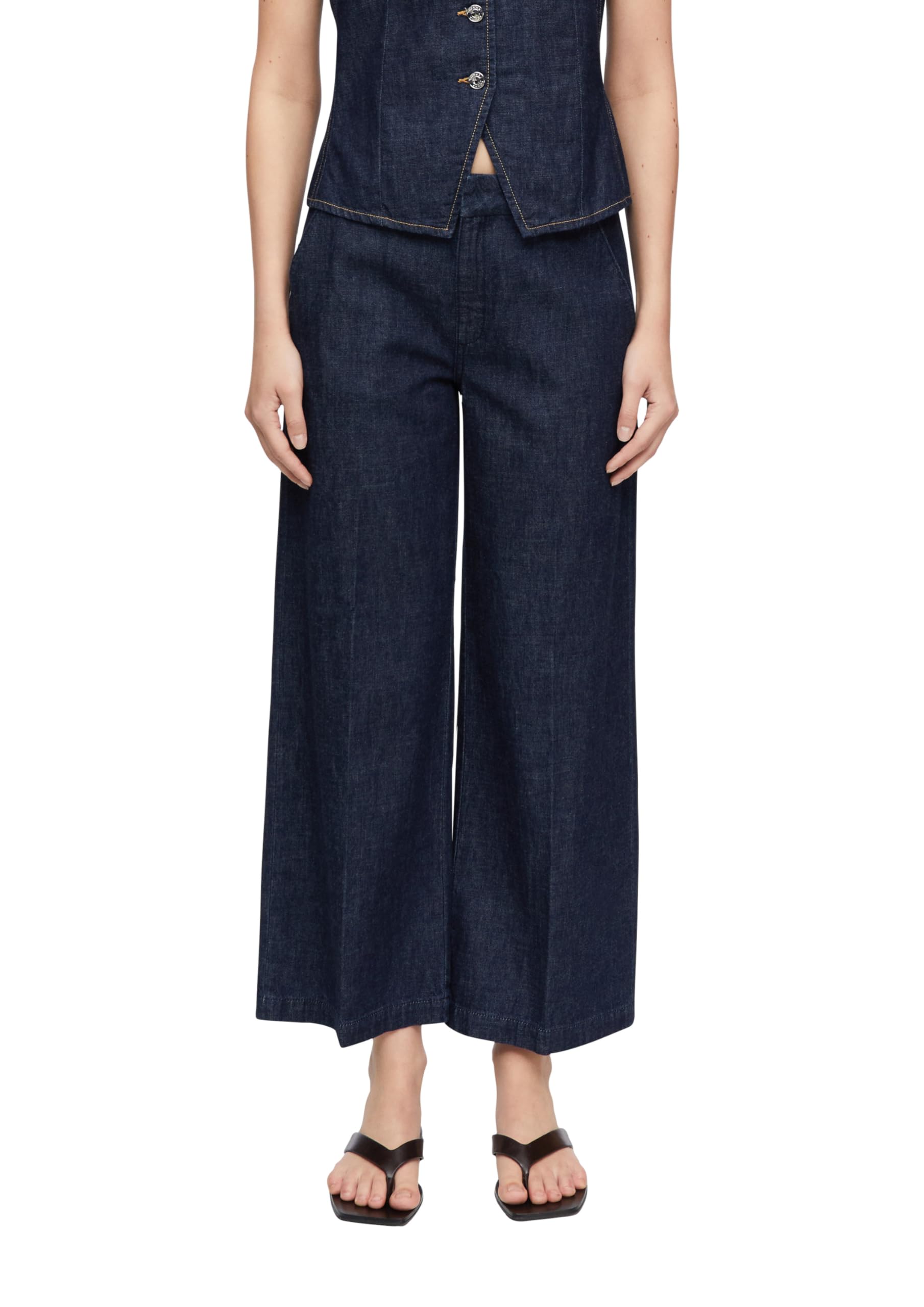 Comma Leichte Wide-Leg-Jeans in Ankle-Länge