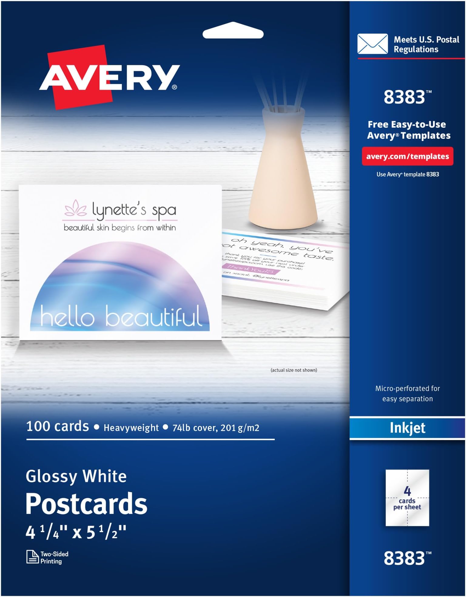 Glossy 4" X 6" Cardstock for Laser Printers 50 Sheet Pack High Gloss Invitation