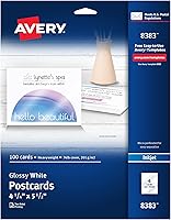 Vista 1 de Avery - Tarjetas postales brillantes para impresoras de inyección de tinta, Blanco brillante