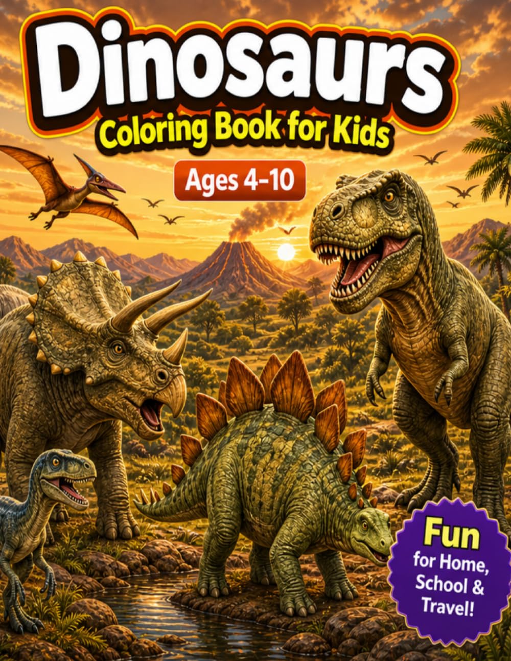 Dinosaur Coloring Book for Kids: Ages 4-10 (Young Explorers)