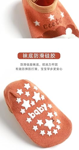 Miniatura 8 de QandSweet Calcetines antideslizantes para bebés y niñas pequeñas con dibujos animados de 8 a 36 meses