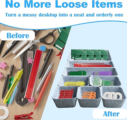 Miniatura 4 de Organizador de cajones compatible con Alex-8 piezas modular de fieltro de diferentes tamaños organizadores de cajones