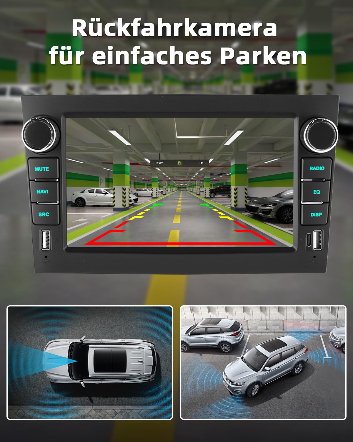 ESSGOO 4+64G Wireless Autoradio Android 14 mit Carplay und Android Auto Für Opel Corsa C/D Zafira B Astra G H 7 Zoll IPS Touchscreen Bluetooth FM RDS GPS Schwarz