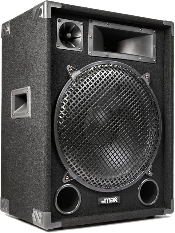 MAX15 Complete 2000W Passive DJ PA Speaker Kit with Amplifier, Stands & Speaker Cables – Powerful Sound System for Events, DJs and Live Gigs
