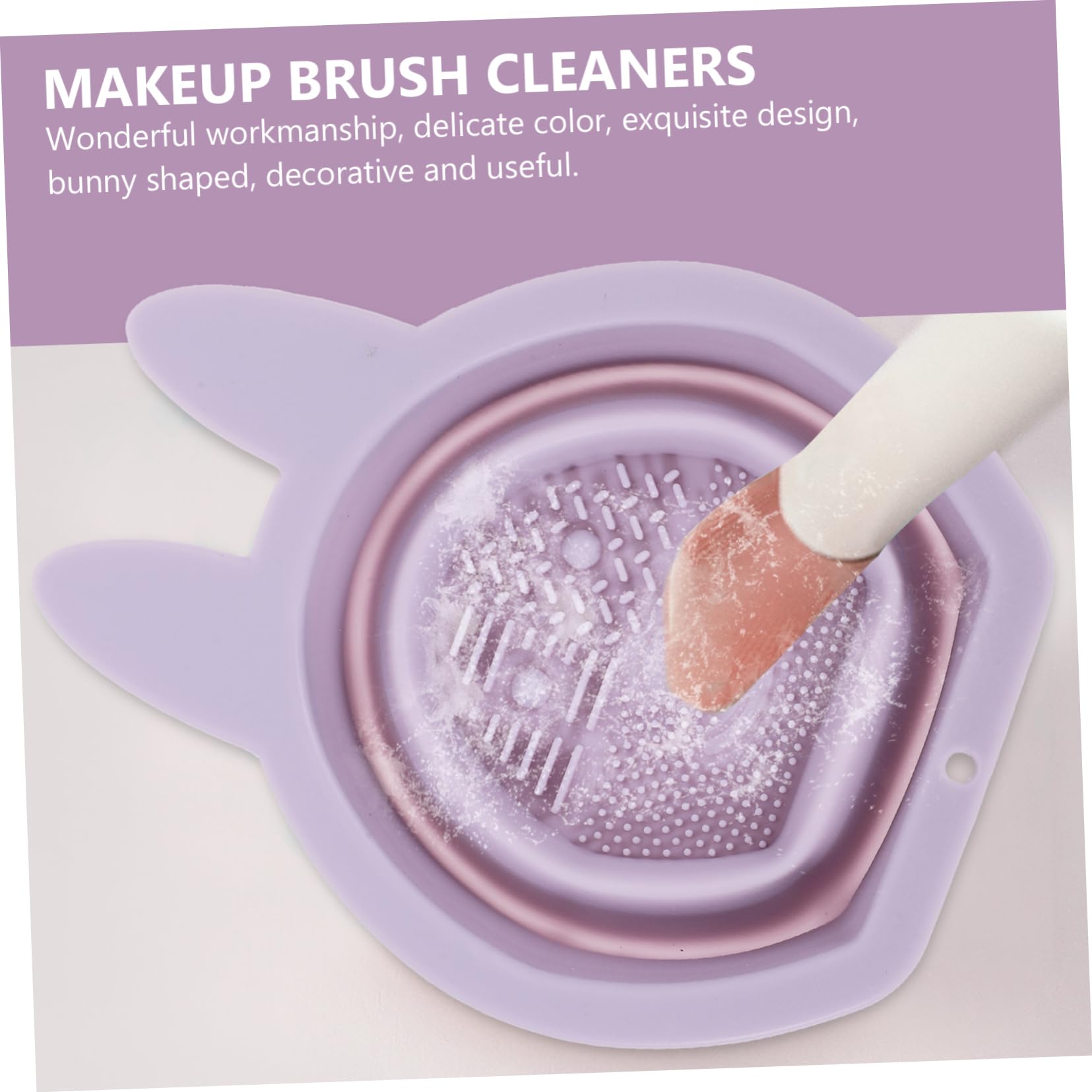 TOVINANNA Makeup Brush and Cleansers Makeup Brush Cleaner Bowl Bunny-shaped Practical and Decorative