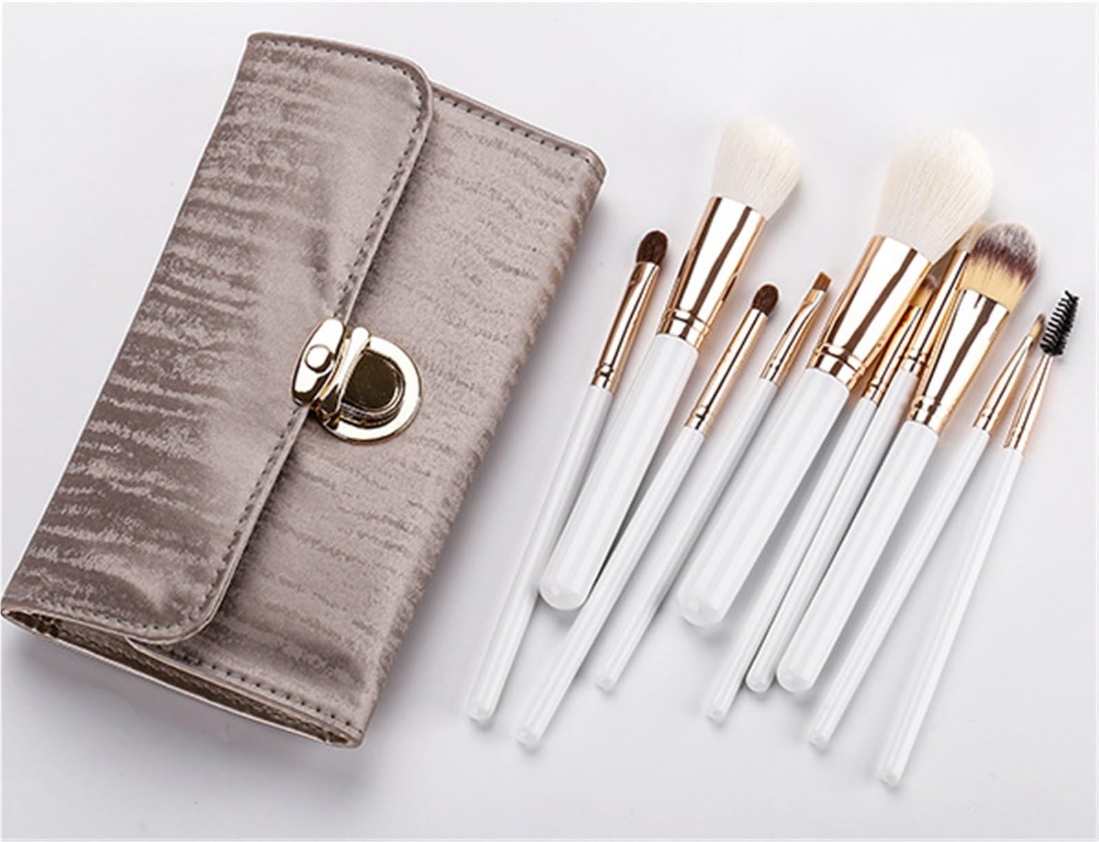 Make Up Pinsel Set Aesthetic Make-up-Pinsel, 10 Stück, Mit Aufbewahrungstasche For Pinsel, Holzgriff, Loser Puderpinsel Reise Schminkpinsel Set