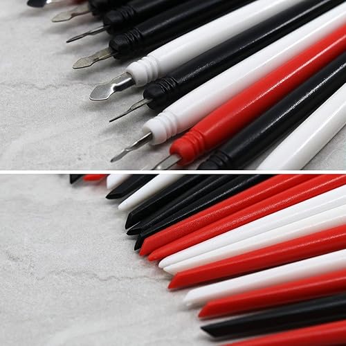 Miniatura 8 de Scratch Arts Tools 18 piezas, bolígrafo para rascar con pincel limpio, juego de manualidades, bolígrafo de color de dibujo para rascar, doble