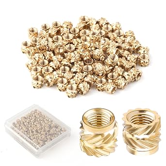100pcs 3D طباعة النحاس المكسرات ، M3x4x5mm M3 خيط إدراج المكسرات النحاس المخرش خيط الإناث خيط تربك الحرارة التضمين الجوز لقطع الطباعة ثلاثية الأبعاد Loptop السيارات البلاستيك قذيفة