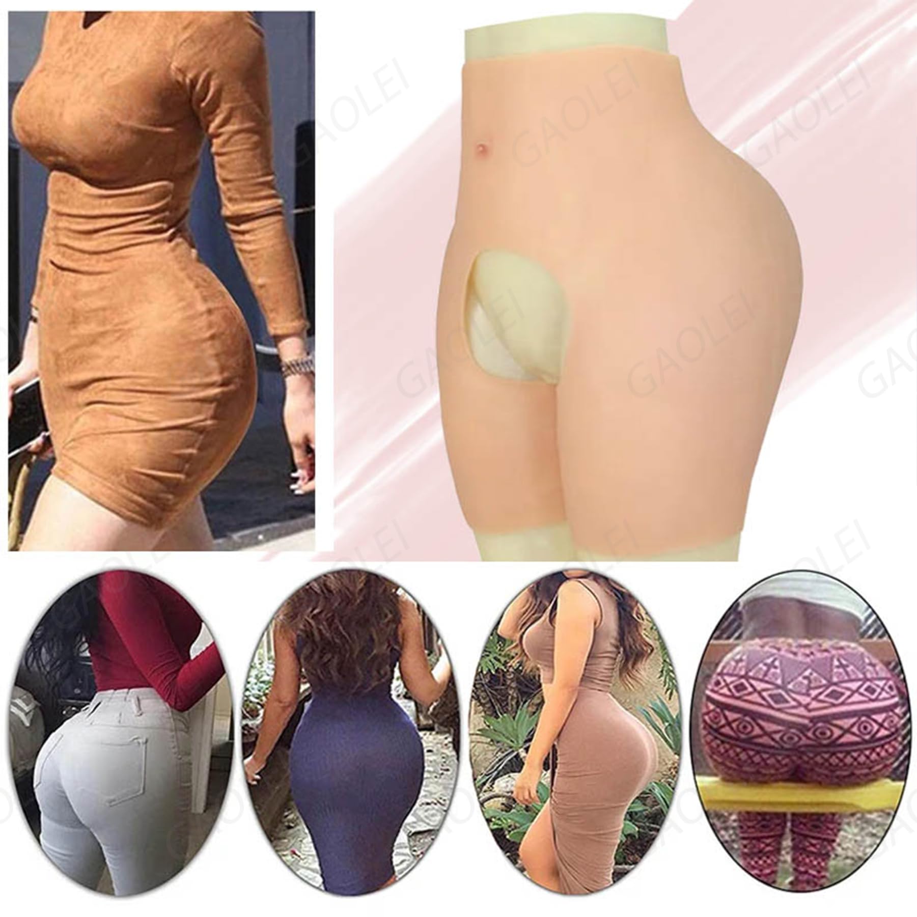 Adima Silikonowe Sztuczne Majtki Pośladkowe Z Otwartym Krokiem Damskie Majtki Liftingujące Pośladki Hip Enhancer Shapewear dla Osób Transpłciowych